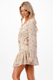 FLORAL PRINTED RUFFLE CROP TOP
