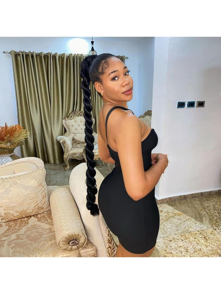 Inclined Shoulder Black Sheath Dresses